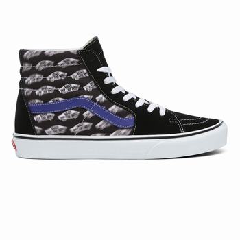 Damske Kotnikove Tenisky Vans Blur Boards SK8-Hi Čierne/Kráľovská Modrá VA57OULHS